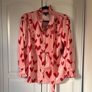 Sister Jane Pink Ruffled Heart Blouse